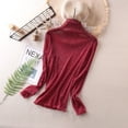 thumbnail image 3 of Camiseta ajustada elástica de manga larga con cuello alto a la moda para mujer, camisetas transparentes tipo pulóver, camisetas sexis de malla para primavera y otoño para mujer, 3 of 5