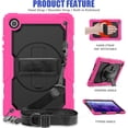thumbnail image 5 of NEOYFC for Samsung Galaxy Tab A7 10.4-Inch 2020 SM-T500/T505/T507, Shockproof Protective Cover with Built-in Screen Protector + 360° Swivel Kickstand + Hand Strap + Shoulder Strap,Rose Red, 5 of 7