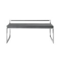thumbnail image 4 of Posh Living Camilo Velvet and Stainless Steel Base Bench in Gray/Chrome, 4 of 10