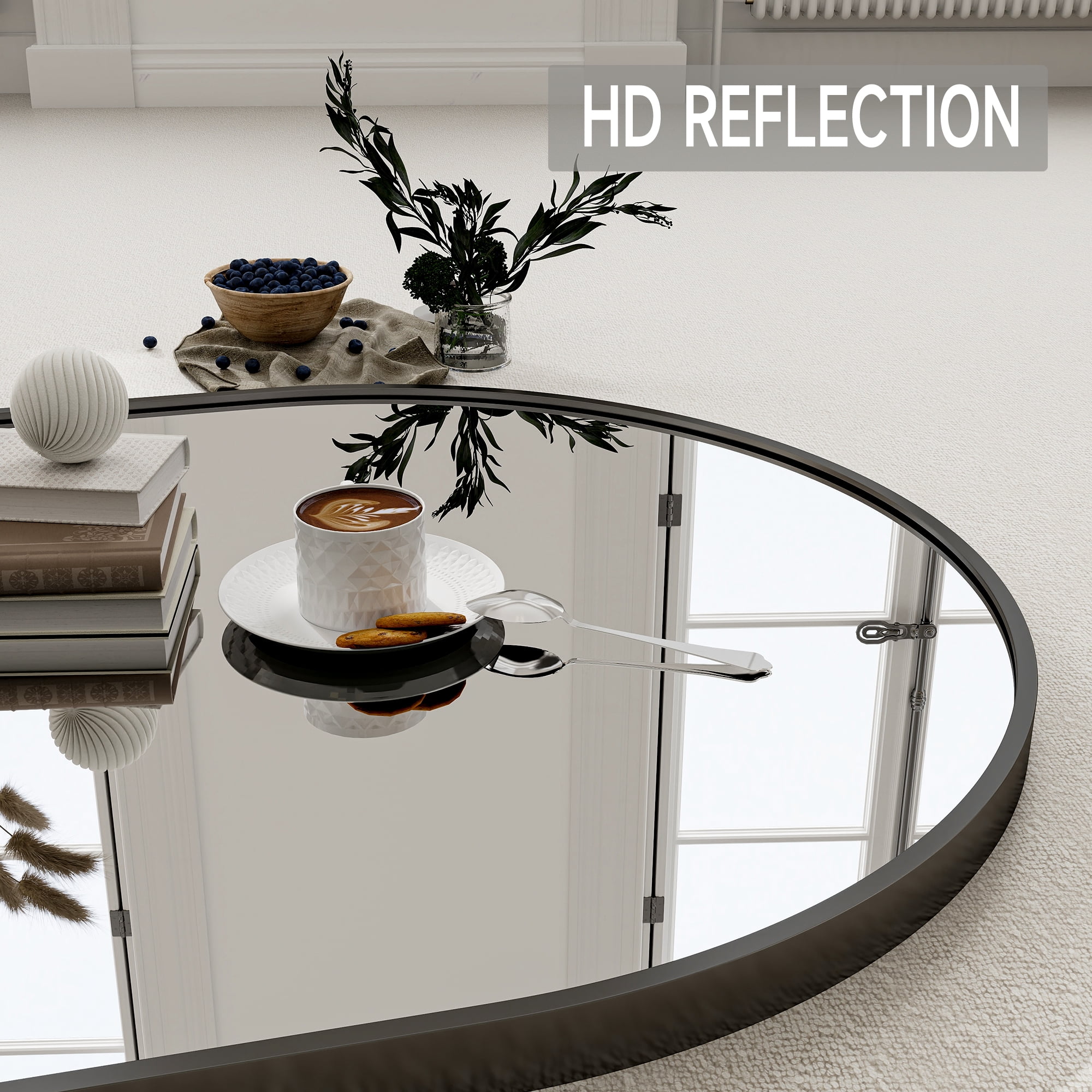 Anyrose 65.3"x24" Arched Full-length Mirror Free-standing Floor Mirror