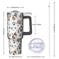 thumbnail image 2 of OBREWU Bulldog Dog and Footprints Tumbler with Handle and Lid,Bulldog Dog and Footprints 40oz Double Wall Vacuum Insulated Tumbler,Cups Gift for Women and Men, 2 of 7