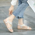 thumbnail image 3 of ZenCart Women's Bohemian Sandals Glitter Rhinestones Sandals Casual Flat Heel Summer Shoes for Vacation Beach Daily Wear Shopping, 3 of 8