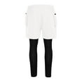 thumbnail image 5 of RYRJJ Mens 2 in 1 Athletic Running Pants Quick Dry Gym Workout Shorts for Men Compression Leggings with Pockets(White,XL), 5 of 6