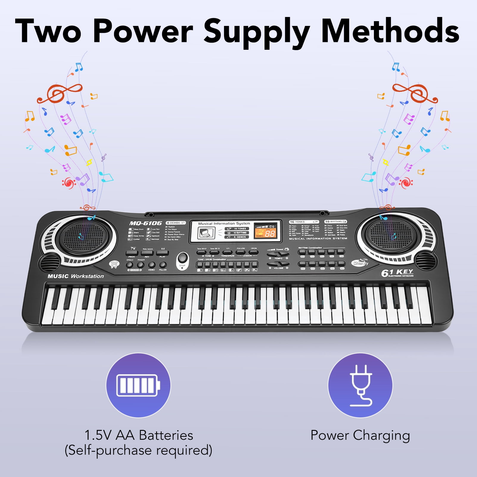 61 Keys Keyboard Piano for Kids, Portable Electronic Digital Piano for Beginners, Perfect Musical Starter Instrument, Ideal Gift for Aspiring Musicians, Electric Piano Birthday Gift for Children