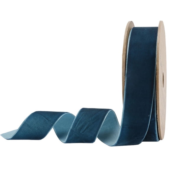 LaRibbons 1" Velvet Ribbon, 10 Yard Roll, Blue