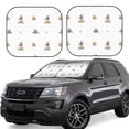 thumbnail image 1 of Balery Rabbit Blowing Dandelions Parasol para parabrisas de coche de 2 piezas | Parasol plegable para parabrisas delantero de coche para la mayoría de sedanes-Small, 1 of 6