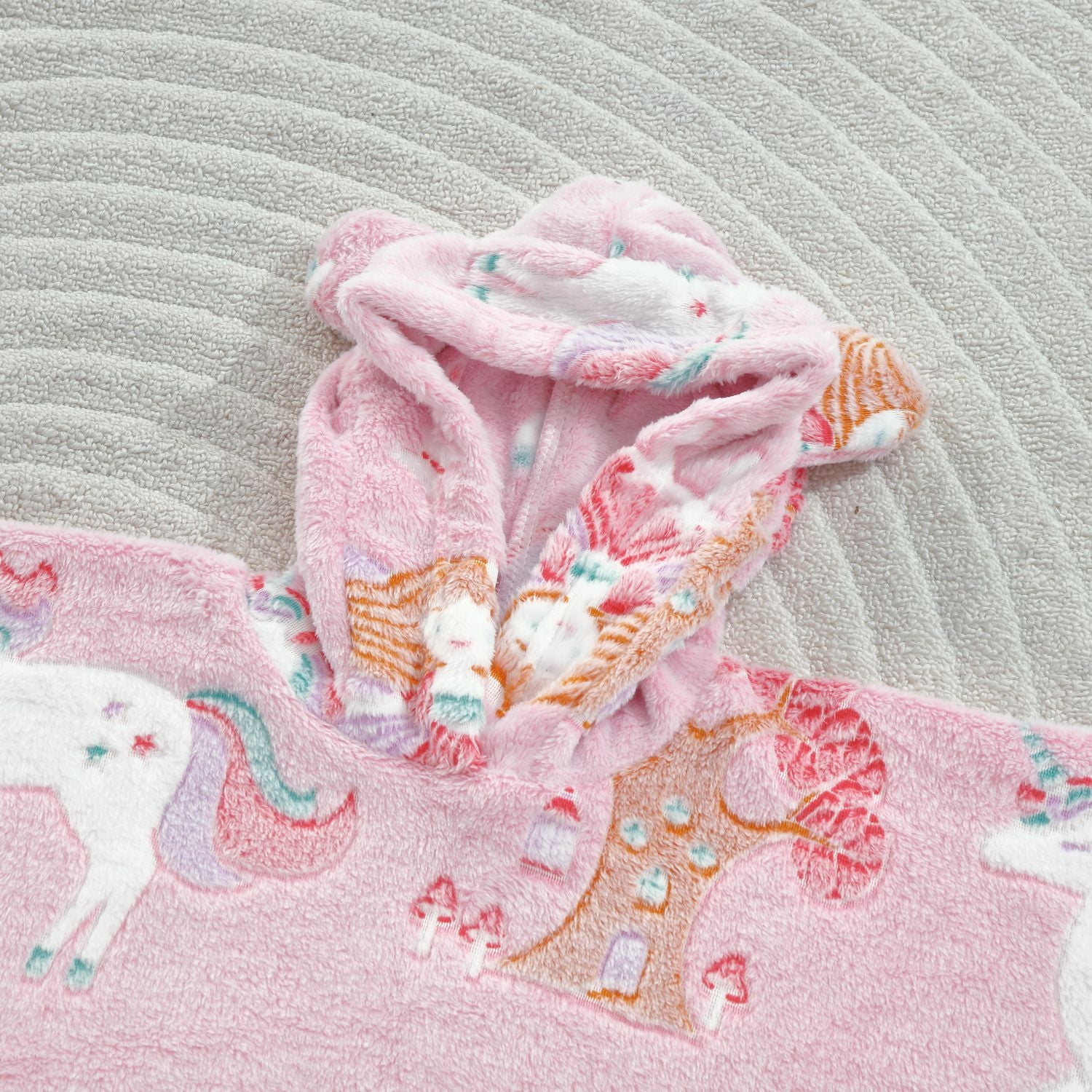Sweat à capuche Marina Decoration phosphorescent pour enfants et filles, surdimensionné, en flanelle polaire douce et chaude, avec poche géante, 110 x 75 cm, licorne rose