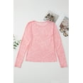 thumbnail image 5 of Chic Pink Floral Lace Sheer Top with Round Neckline and Long Sleeves | [ZhiHiMeRi] | (US 8-10)M, 5 of 10