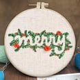 thumbnail image 1 of DIY Christmas Embroidery Kit for Beginners - Practice DIY Needlepoint Project for Handmade Holiday Tree Decorations, 1 of 3