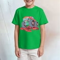 thumbnail image 2 of Ccpelsie Toddler Boys Funny Print T-Shirt Kids Summer Short Sleeve Top for Little Kids Big Kids(Green,5-6 Years), 2 of 4