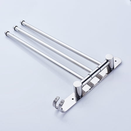 Wall Mounted Bathroom Towel Holder Stainless Steel Bathroom Towel Rack with 3 Swivel Bars