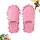 thumbnail image 4 of Pantuflas de rayas peludas para limpiar el suelo, con suela desmontable, talla L 42-44 (rosa), 4 of 6