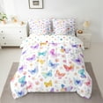 thumbnail image 3 of Manfei Kawaii Colorful Butterflies 7-Piece Twin Bedding Sets,Dreamy Fairy Tale Bedding Comforter Set,Rainbow Fly Animal Sheet Sets For Teens Girls,Uper Cozy Room Decor Reversible, 3 of 9