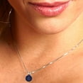 thumbnail image 4 of 1.5 ct round cut blue sapphire 14k white hypoallergenic Solid gold Designer Everyday Affordable Dainty Necklace Pendant + 18" hypoallergenic Solid gold chain, 4 of 6