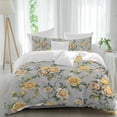 thumbnail image 2 of Yellow Rose Bedding 3 Piece Duvet Cover Set Twin Size, Vintage Country Botanical Floral Vines Soft Microfiber Comforter Cover with Zipper Closure & Pillowcases, Wrinkle & FadeResistant Quilt Cover, 2 of 9