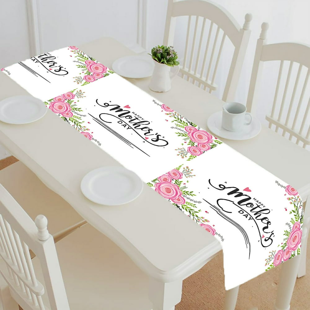 ABPHQTO Happy Mothers Day Table Runner Placemat Tablecloth For Home