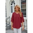 thumbnail image 5 of Anbech Women's Bell Sleeve Tops Chiffon Casual Blouse Tunic Shirts Trendy Design 2025 Summer Tshirt, 5 of 8