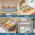 thumbnail image 4 of Gray - Drawer Organizer, Set of 2 Foldable 6 Compartment Lingerie Storage Boxes, Nonwoven Bra Storage Bags, Home Drawer Storage, 4 of 5