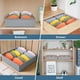 thumbnail image 4 of Organizador de cajones gris, juego de 2 cajas plegables de 6 compartimentos para lencería, bolsas de tela no tejida para guardar sujetadores, almacenamiento en cajones para el hogar, 4 of 5