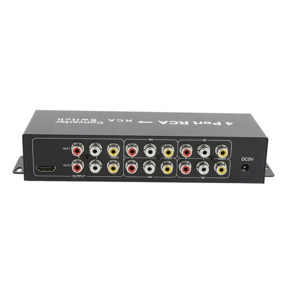 HD Multimedia Interface Video Switcher Splitter, 4 Port AV Sound Video Switcher Supported for VHS VCR DVD Player, Versatile High Definition Multimedia Interface