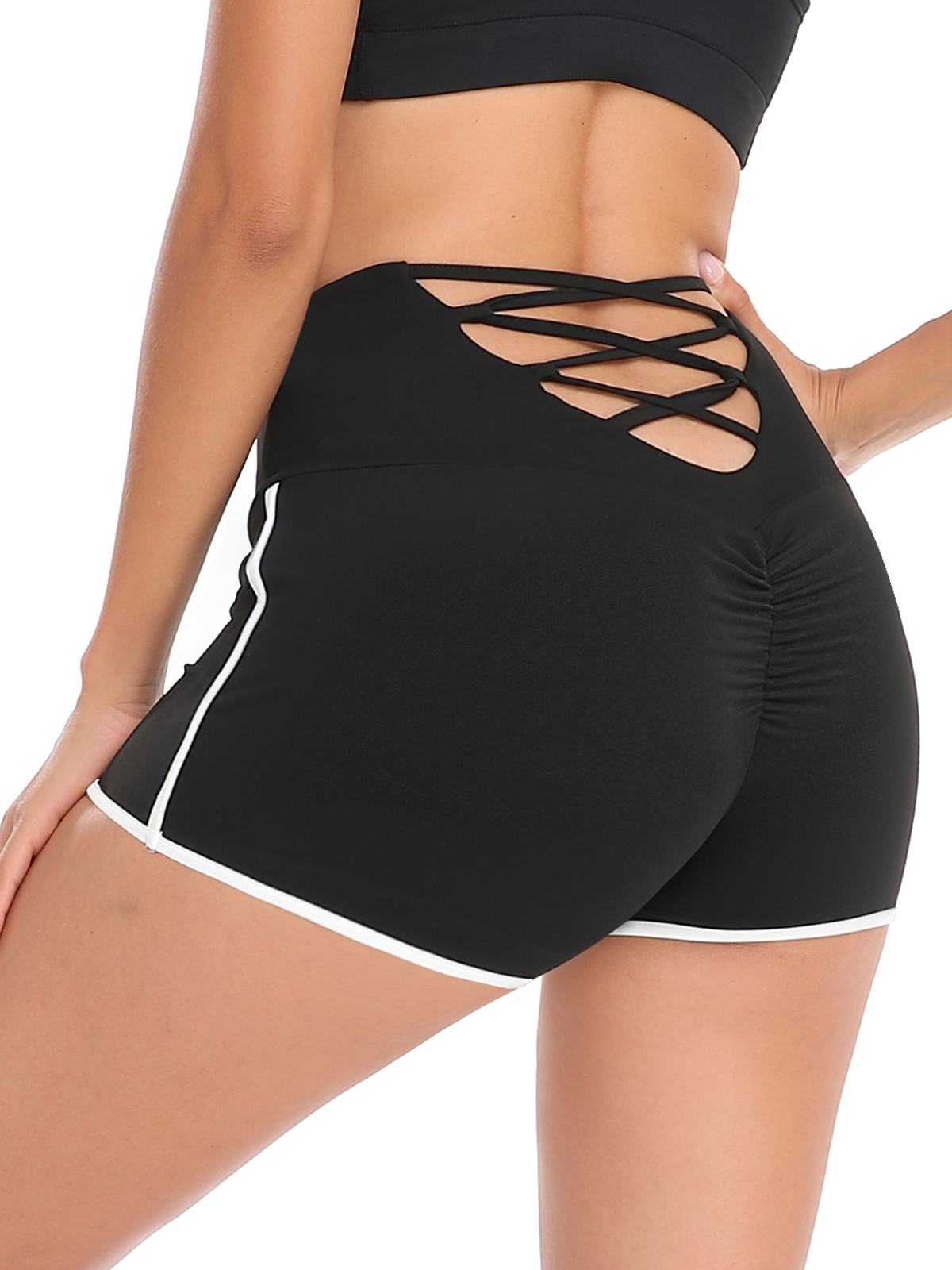 Jusfitsu Workout Booty Shorts for Women High Waisted Gym Yoga Short