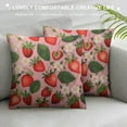 thumbnail image 3 of COMIO  Watercolor Strawberry Throw Pillow Covers, Farmhouse Decorative Fruit Cushion Case Pillowcase for Couch Sofa, 3 of 5