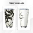 thumbnail image 3 of Easygdp Black And White Rose 20oz Stainless Steel Vacuum Insulated Double Wall Travel Tumbler, Durable Insulated Coffee Mug with Spillproof Lid-Straw Three-piece Set, 3 of 8