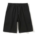 thumbnail image 2 of Men's Knited Cotton Pockets, Pull on Jersey Gym Shorts, 7" Athletic Shorts Big and Tall Size M-5XL Black, 2 of 5