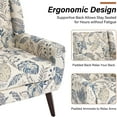 thumbnail image 4 of UIXE Floral Accent Chairs Linen Fabric Armchair for Living Room Bedroom Side Sitting for Home Office, Pattern Leaf, 4 of 7