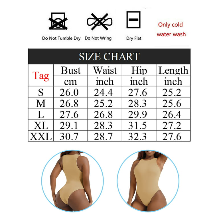 SAYFUT Women's Sexy Sleeveless Backless Bodysuit Romper Sexy Seamless Thong  Tights, Backless Body Shaping - Beige/Black/White 