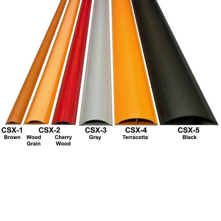 Cable Shield PVC Foor Cord Cover - Model: CSX-3 - Length: 59 - Color: Wood  Grain - 1 Piece 