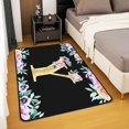thumbnail image 2 of Erosebridal Initial Letter Y Rugs For Bedroom 6'6" x 4'11", Gold Living Room Carpet, Kawaii Floral Bedroom Rugs, Living Room Rug Room Decoration, Non Slip, 2 of 5
