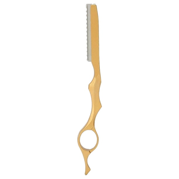 Navaja de afeitar y peine de corte profesionales con cuchillas de acero inoxidable para salón y uso doméstico (dorado)