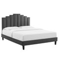 thumbnail image 2 of Modway Elise Twin Performance Velvet Platform Bed in Charcoal, 2 of 10