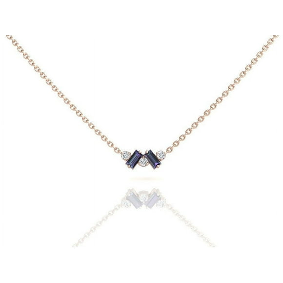 Alexandrite Layering Necklace, Minimalist Style Cluster Pendant, Solid 925 Silver Anniversary Jewelry, June Birthstone, Color Change Stone Pendant