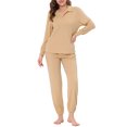 thumbnail image 1 of INSPIRAR CHIC Conjuntos de Pijamas para Mujeres con Sudadera y Pantalones de Noche con Bolsillos Tallas XS Caqui, 1 of 4