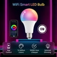 thumbnail image 2 of (2 Qty) 10W LED Smart Light Bulb, Alexa Compatible Echo Light Bulb, Tuya Smart Life App, Music Mode, Brightness Adjustment, RGB Color Changing light bulb, Smart Indoor Bulbs That Work with Alexa, 2 of 7