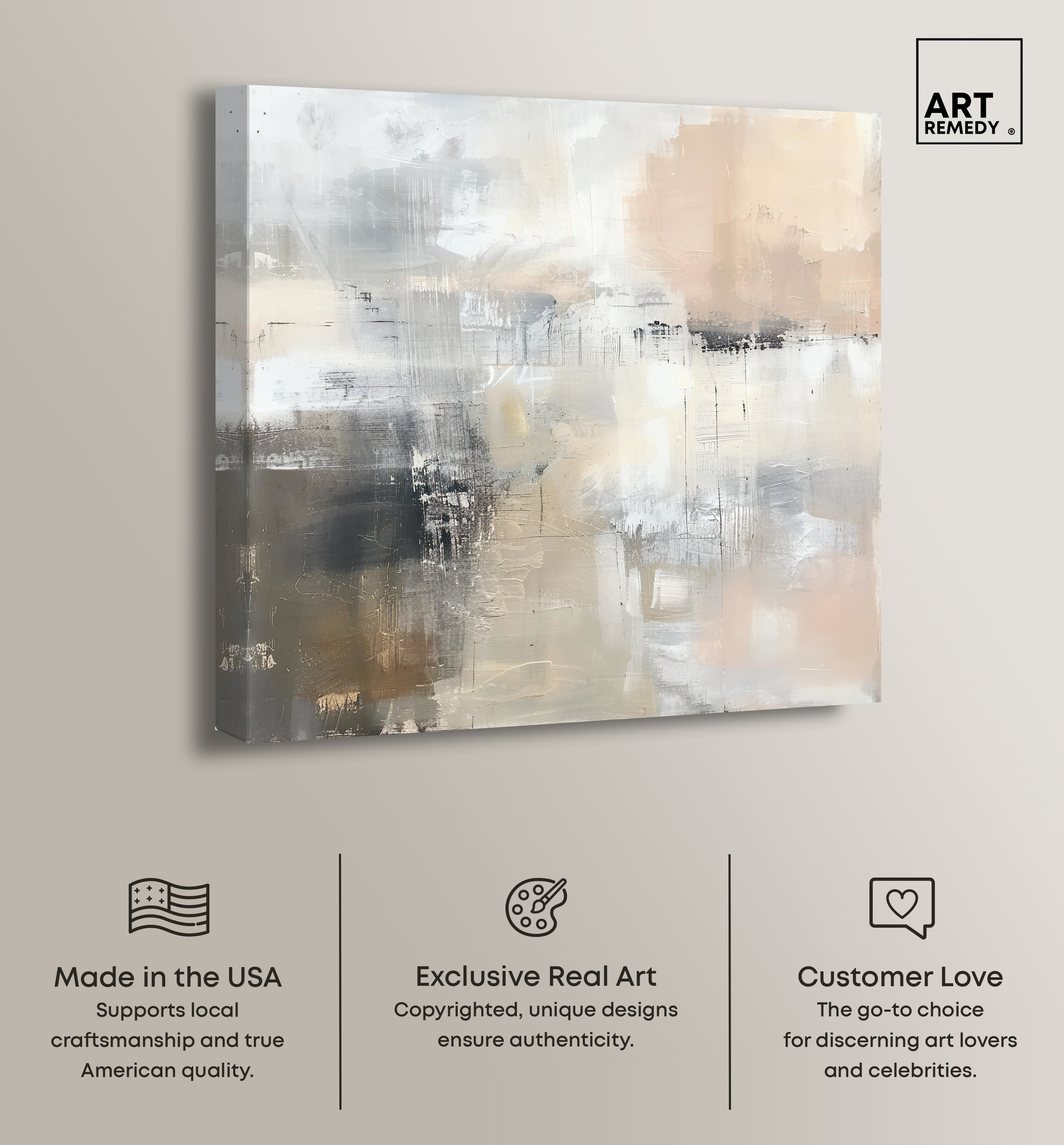 Drifting Canvas Colorful Abstract Wall Art by Art Remedy, Gallery Wrapped, 40" x 40"