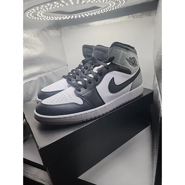N I-K-E A i r-Jor-dan 1 Mid Shoes White Black Smoke Gray DQ8426-101 Men's Sizes NEW 11