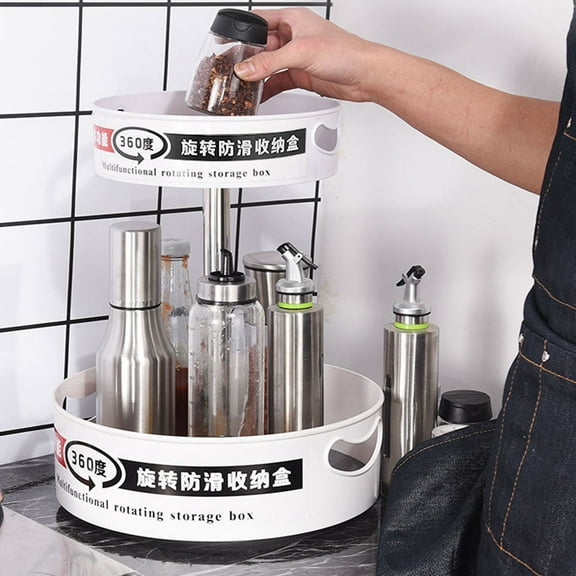 HONITANO 1Pcs Kitchen Vegetable Storage Rack with Rotatory and Detachable Design White