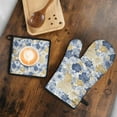 thumbnail image 5 of Pioneer Flower Kitchen Oven Mitt and Pot Holder Sets 2 Pcs for Baking, Cooking and Grilling, Heat Resistant Up To 392 °F, 5 of 7