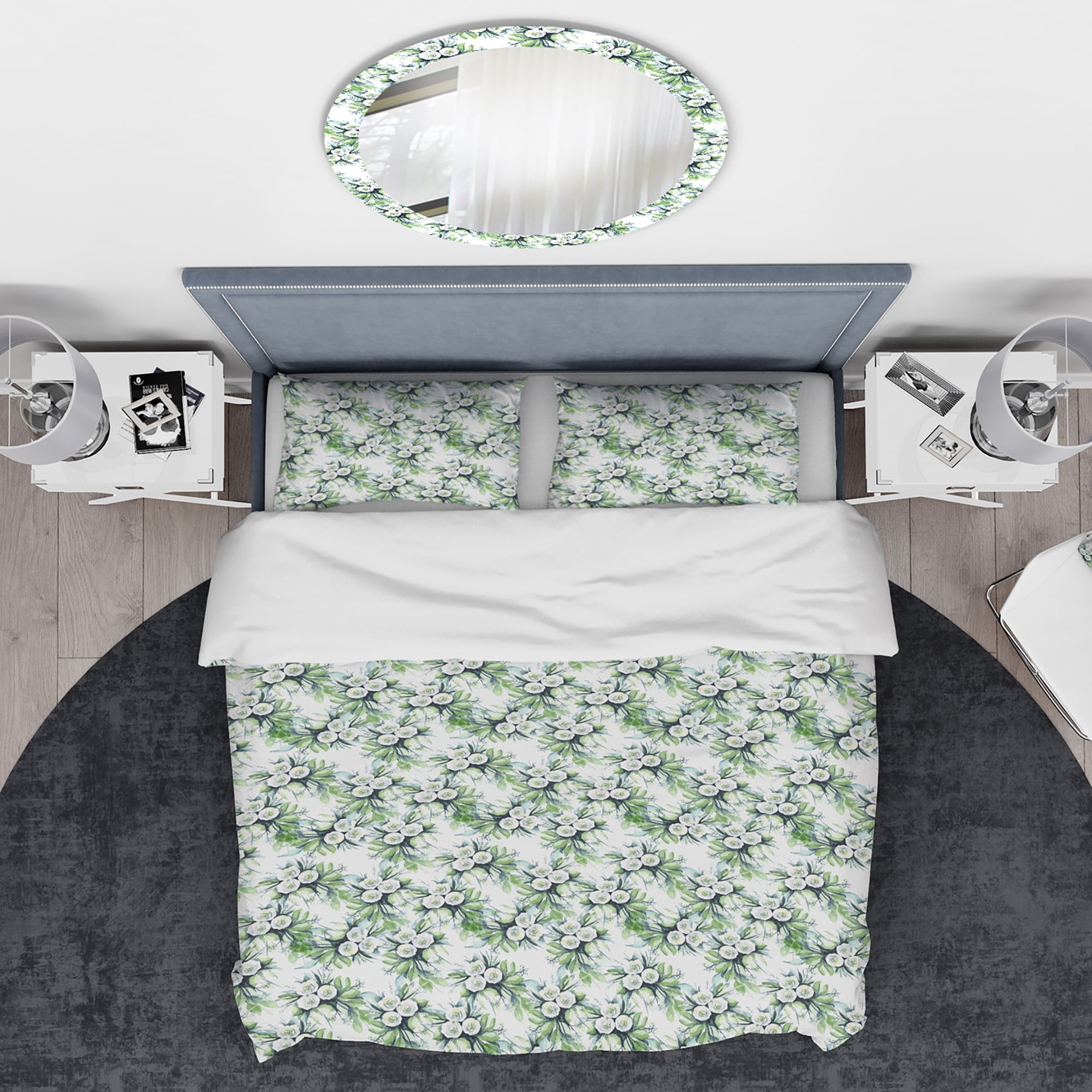 Designart 'Elegant White Roses Bridesmaid'S Bouquet' Traditional Duvet Cover Set