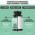 thumbnail image 3 of Probioticos 30 Billion Ufc + Prebióticos (prebiotic) + Inulina De Agave | 13 Cepas | Microencapsulación De 4 Capas | Fibra - Vitaminas Mujer. / Hombre - Flora- Candida Cleanse - 60 Cáps, 3 of 6