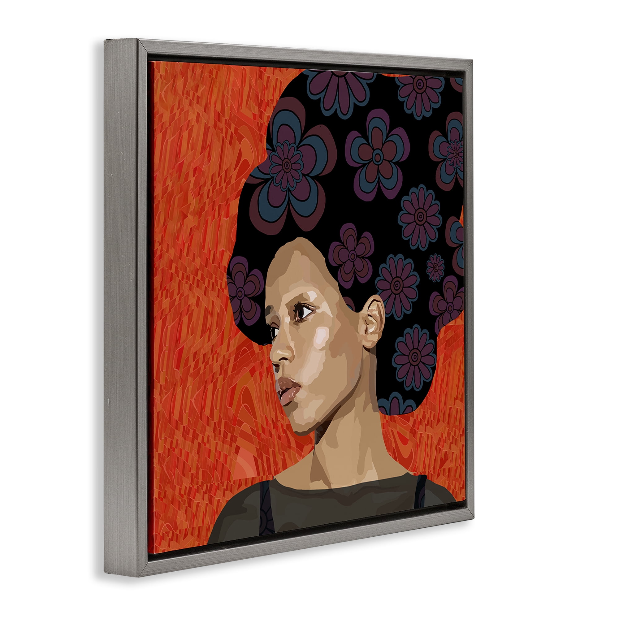 Stupell Industries Portrait Of A Dreamer Gray Framed Floater Canvas Wall Art, design by Lynnda Rakos
