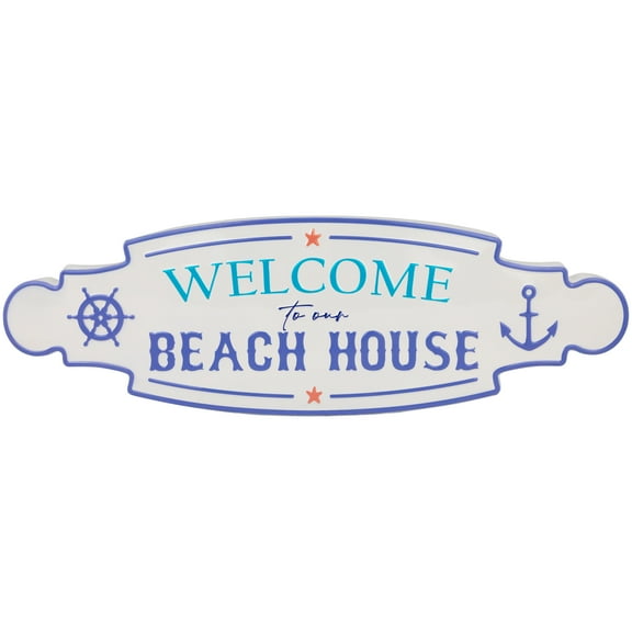 Northlight Welcome To Our Beach House Metal Wall Sign - 25.25"