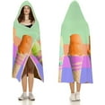 thumbnail image 3 of Wearable Blanket Hoodie Oversized Soft Warm Hooded Blanket Ice Cream Rainbow Gradient Blanket Throw Wrap Poncho for Women, 3 of 6