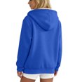 thumbnail image 5 of Lumtrix Women'S Sherpa Lined Full Zip Hoodie Warm Fleece Hooded Sweatshirt Casual Trendy Winter Thick Coat With Pocket Royal Blue XL, 5 of 9