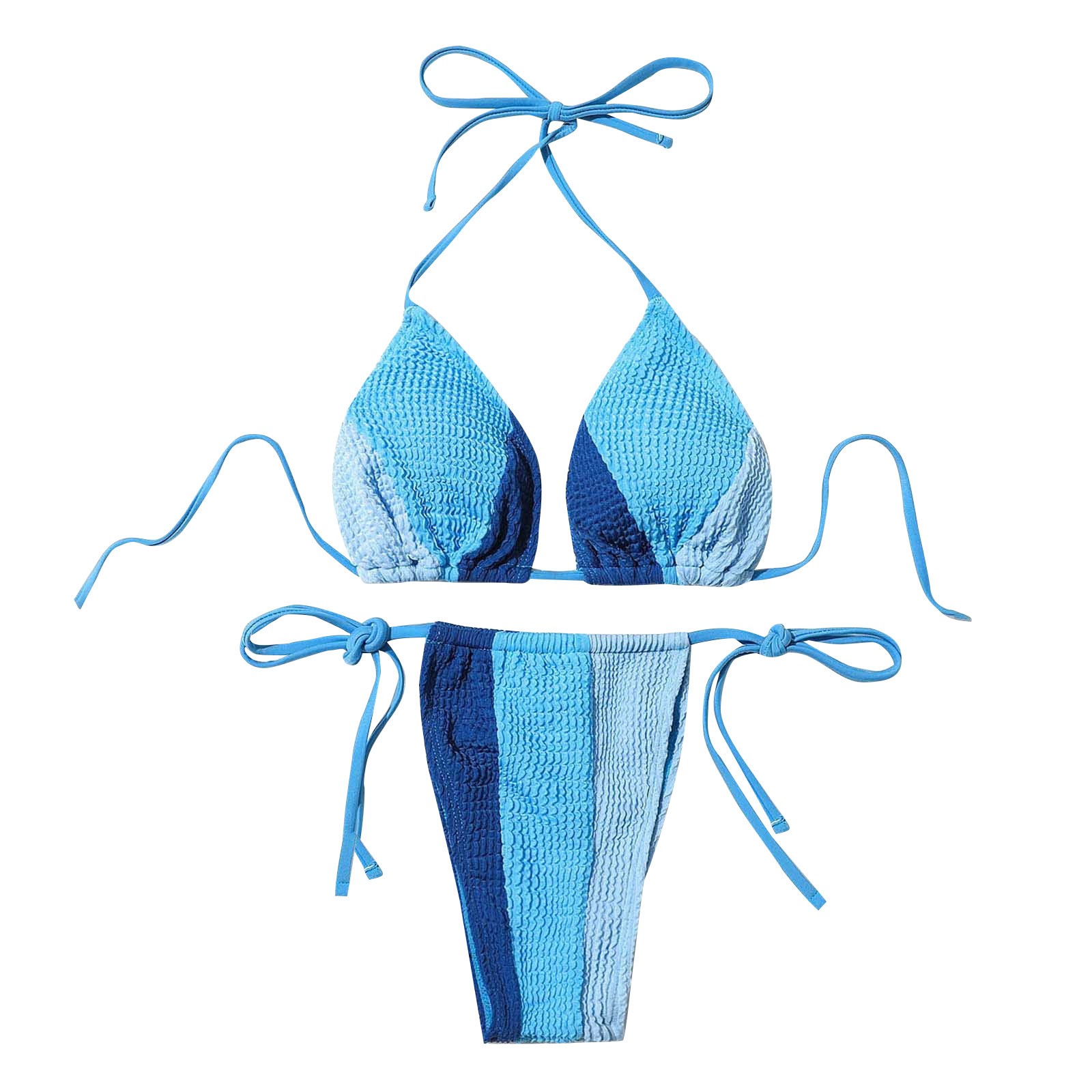 hoksml Supportive Swimsuits for Women,Divided System Belt Color Matching Laceup Sexy Bikini