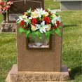 thumbnail image 4 of Aoyunhp Cemetery Flower Saddle,Artificial Cemetery Saddle,Grave Flowers for Cemetery,Outdoor Tombstone Memorial Decorations,Memorial Arrangement Decor for Cemetery Top Ornament, 4 of 5