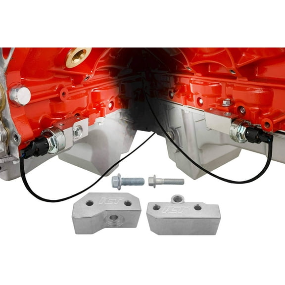 ICT Billet LS Gen III Knock Sensor Relocation Brackets Billet Aluminum Compatible with GM LS Gen 3 Engines LS1 LM7 LR4 LQ4 LS6 L59 LQ9 LM4 551216-KN30